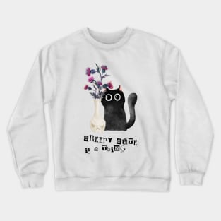 Black Witches Cat Creepy Cute Crewneck Sweatshirt